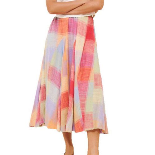 2025 Mori Pleated Mid-length lored Plaid Skirt
