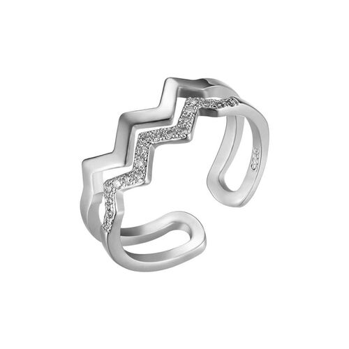 Love poetry charm wave double-layer micro diamond ring tempe