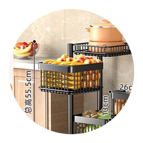 360度revol kitchen storage rack multi-layer basket storage