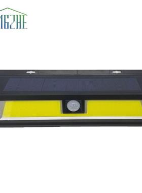 太阳能灯三面COB/54/66/90LED太阳能壁灯高亮人体感应壁灯庭院灯