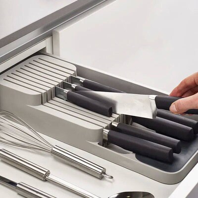 Kitchen Drawer Cutlery Storage Tray Knife Holder Spoon Forks
