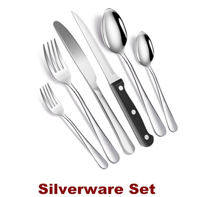 Silverware Set with Steak Knives Flatware Cutlery Set