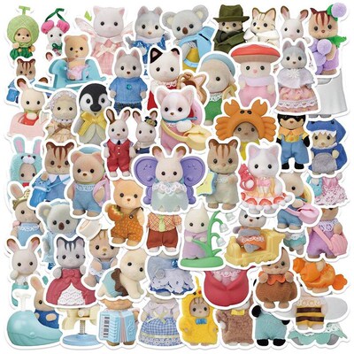 10/30/55pcs Kawaii Calico Critters ers for Laptop Scrapbook