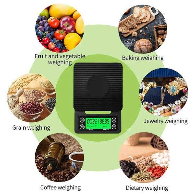 5/3kg LCD Kitchen Coffee Scale with Timing Digital Display - 实物图