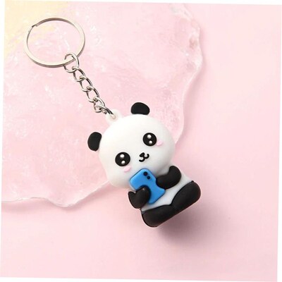 2023Novelties Cute Cartoon Couple Panda Keychain Pendant Car
