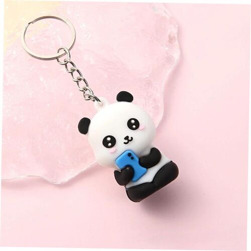 2023Novelties Cute Cartoon Couple Panda Keychain Pendant Car