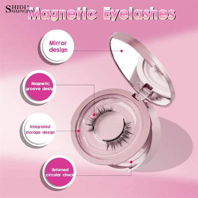 2 Pairs Magnetic Eyelash Natural Look Fluffy False Eyelashes