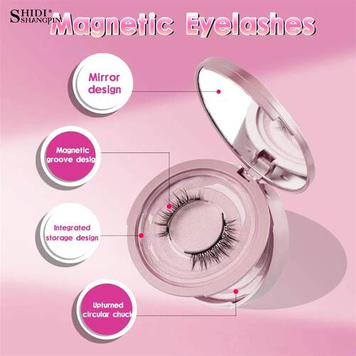 2 Pairs Magnetic Eyelash Natural Look Fluffy False Eyelashes
