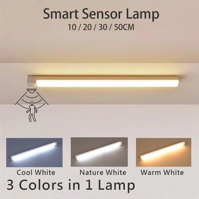 LED Motion Sensor Bar Light Rechargeable Induction Night Lig