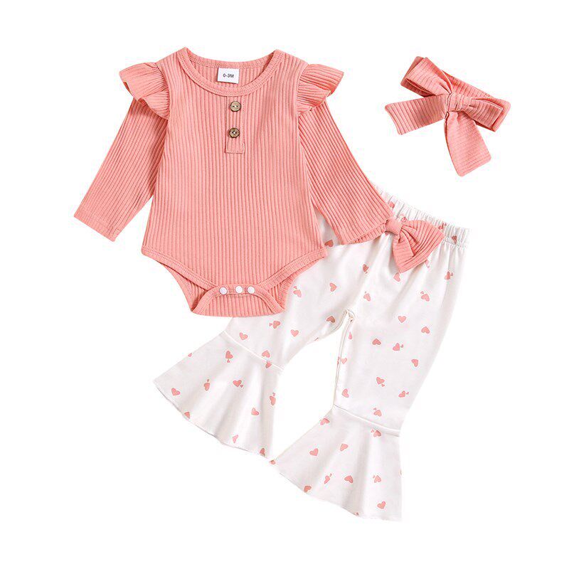 Fall Winter Girls Valentines Day Flutter Sleeve Triangle Rom
