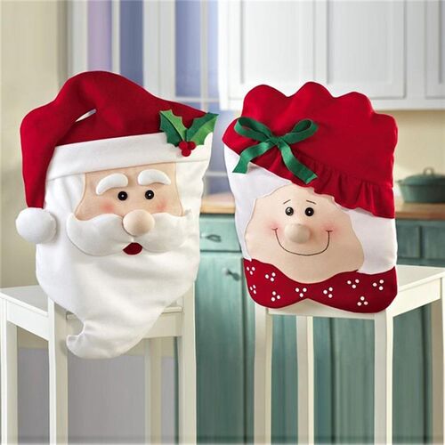 Christmas Chair Cover Classic Santa Claus Dining Chair
