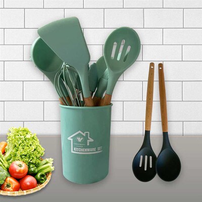 Silicone kitchenware soup spoon spatula spatula oil brush hi