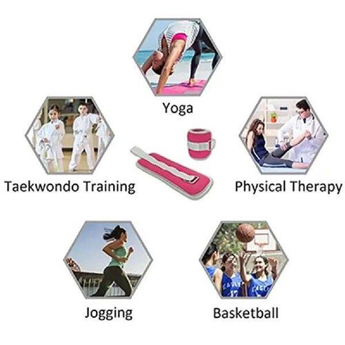 New Nylon Wrist Ankle Weights Blue Pink Red Adjustable with