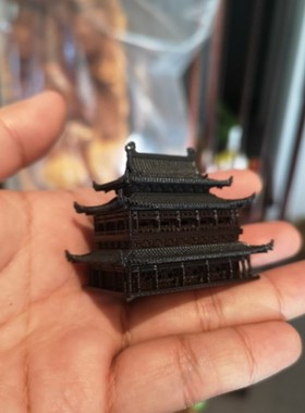 钰书房假山盆景吸水石宝塔凉亭微景观装饰藏经阁塑料古建筑模型