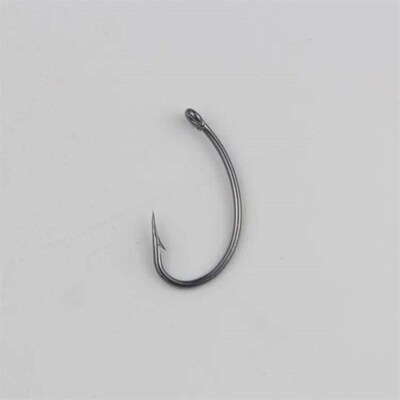 50pcs Eyed Humpback Hook Circle Curved Handle Barbed Luya Fi