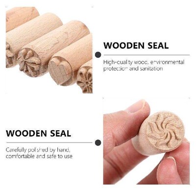 2cm Wooden Stamp Retro Decor DIY Pottery Printing Bs