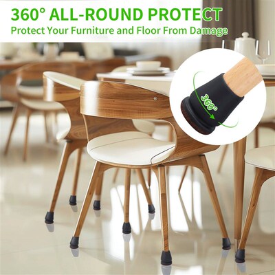 Black Chair Leg Protectors Foot ver Diagonal with Thick Wrap