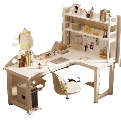 Corner desk L-shaped computer table home workbench bookshelf