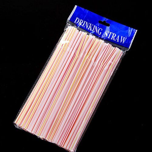 Disposable Colorful Bent Plastic 100PCS Drinking Straws Flex