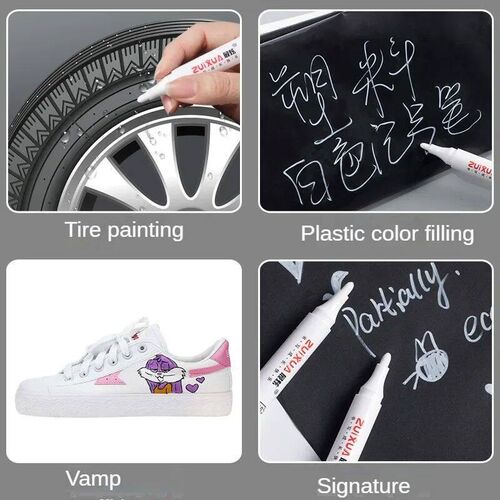 1/3/5 Pcs For Metal White Marker Pen Oily Waterproof Plastic