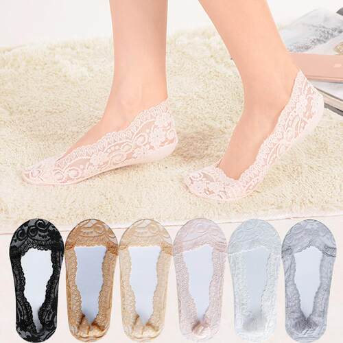 Socks For Women Cotton Summer Thin Fashion Lace Flower Invis