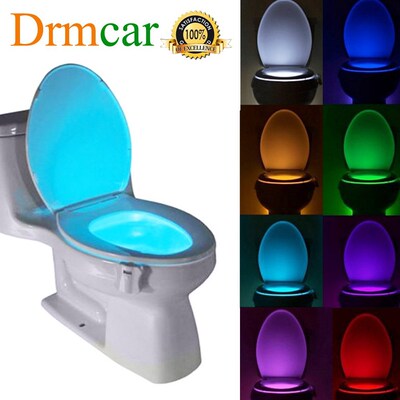 1pcs Toilet t Night Light art PIR Motion Sensor 8 Colo