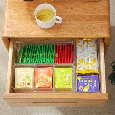 Stackable Disposable Tea Bags Coffee Storage 8 Grid Freezer