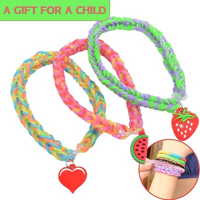 600-1500pcs+ Colorful Loom Bands Set Candy Color Bracelet Ma