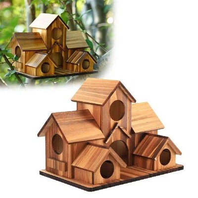 Bird Houses For Outside,Outdoor 5 Hole Bird House Room For