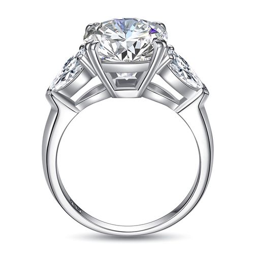 Massive 5 Carat Cushion Moissanite Ring Woman D Color Sterli
