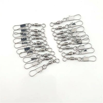 30pcs/lot Fishing Swivels Interlock Snap Lure Tackles Winter