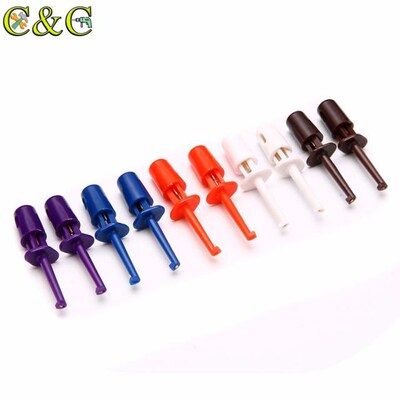 10pcs Multimeter Wire Lead Test Hook Clip Electronic Mini Te