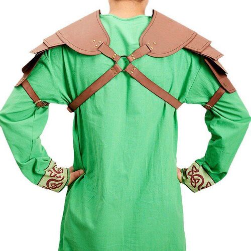 Retro Multilayer Leather Rivet Shoulder Knee Protector for S