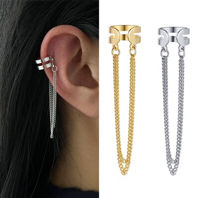 JWER cate Tassel Clip Earrings Female Buckle Ear Cuff No Pie