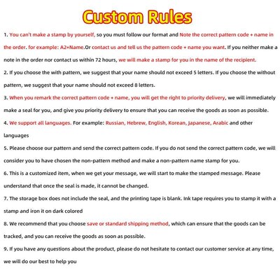 Customized Name Stamp Waterproof Toy Baby Student Clothes Ch
