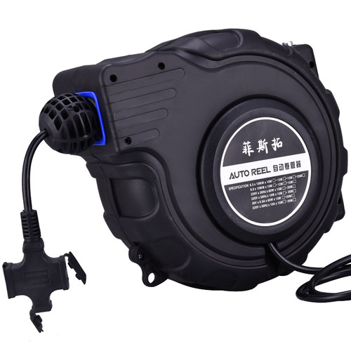 自动伸缩回收卷管器电线绕管器电鼓排插23芯2*1.5 3*15 20米黑