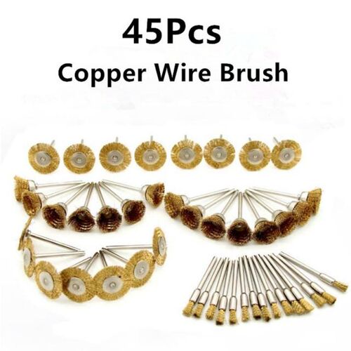 3mm Shank Copper Steel Wire Brush Polishing Wheel With Rod D