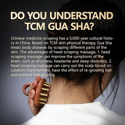 Head meridians massage comb copper wood meridians fine tooth