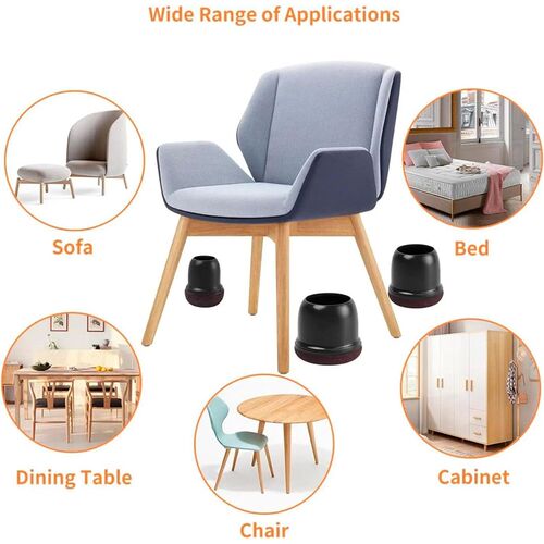 8PCS Chair Leg Floor Protectors Anti- Slip 360 Silicone Fu