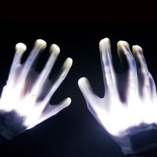 Guantes Glowing Halloween LED Light Neon Party Props Gloves