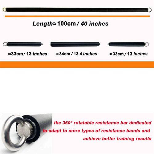 Workout Bar Fitness Resistance Bands Set Pilates Yoga Pull R
