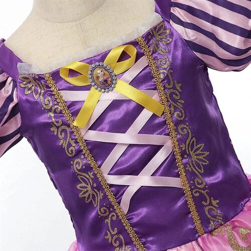 Rapunzel Princess Dress Girl Purple Puff Sleeve Cosplay Tang