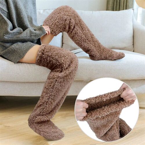 Thigh High Socks Over Knee Fuzzy Socks Boot Socks Stocking L