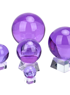 合成水晶球红水晶球白水晶球粉水晶球紫水晶球黄水晶球摆件