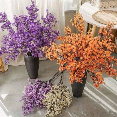 97cm Artificial Peach Blossom Branch Plastic Elegant Silk