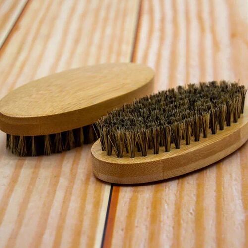 Natural Wild Boar Mane Beard Bamboo Brush Mens Shaving Brus