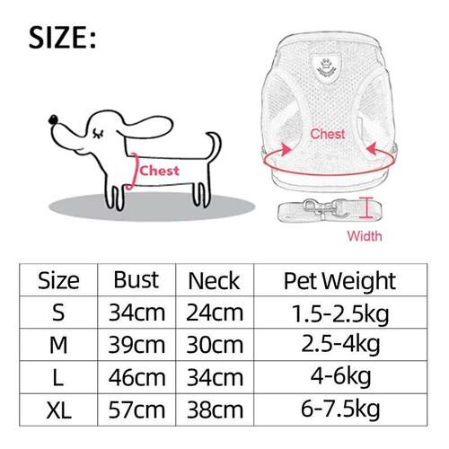 Dog Harness Walking Lead Leash For Small Dogs Collar Polyest