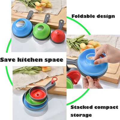 Collapsible Canning Funnels for Kitchen Use Silicone
