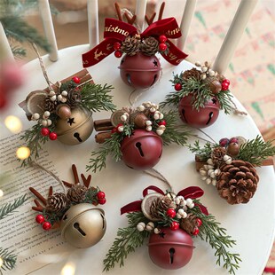 Christmas tree bells antlers bows pine cones pendant decor