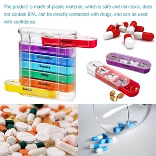7 Days Pill Medicine Box Weekly Monthly Tablet Holder Storag